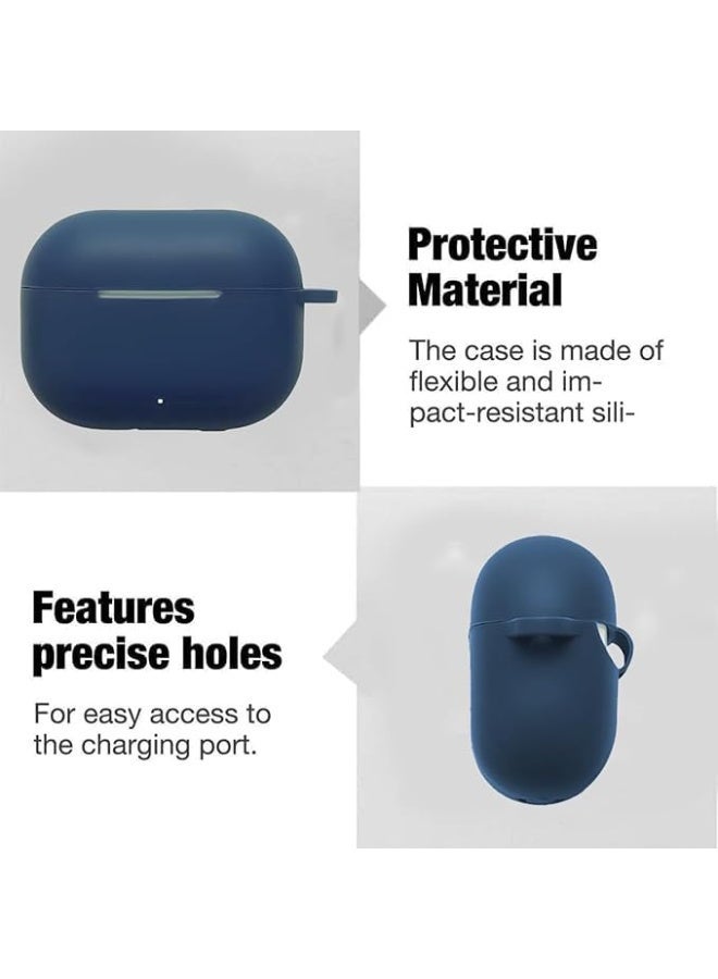 جراب حماية لسماعات هواوي فري بودز SE 4 ANC، جراب سيليكون واقٍ مزود بحلقة تعليق، فائق النحافة، مقاوم للصدمات، يوفر حماية كاملة، محمول لسماعات هواوي فري بودز SE4 ANC (أزرق) - Image 2